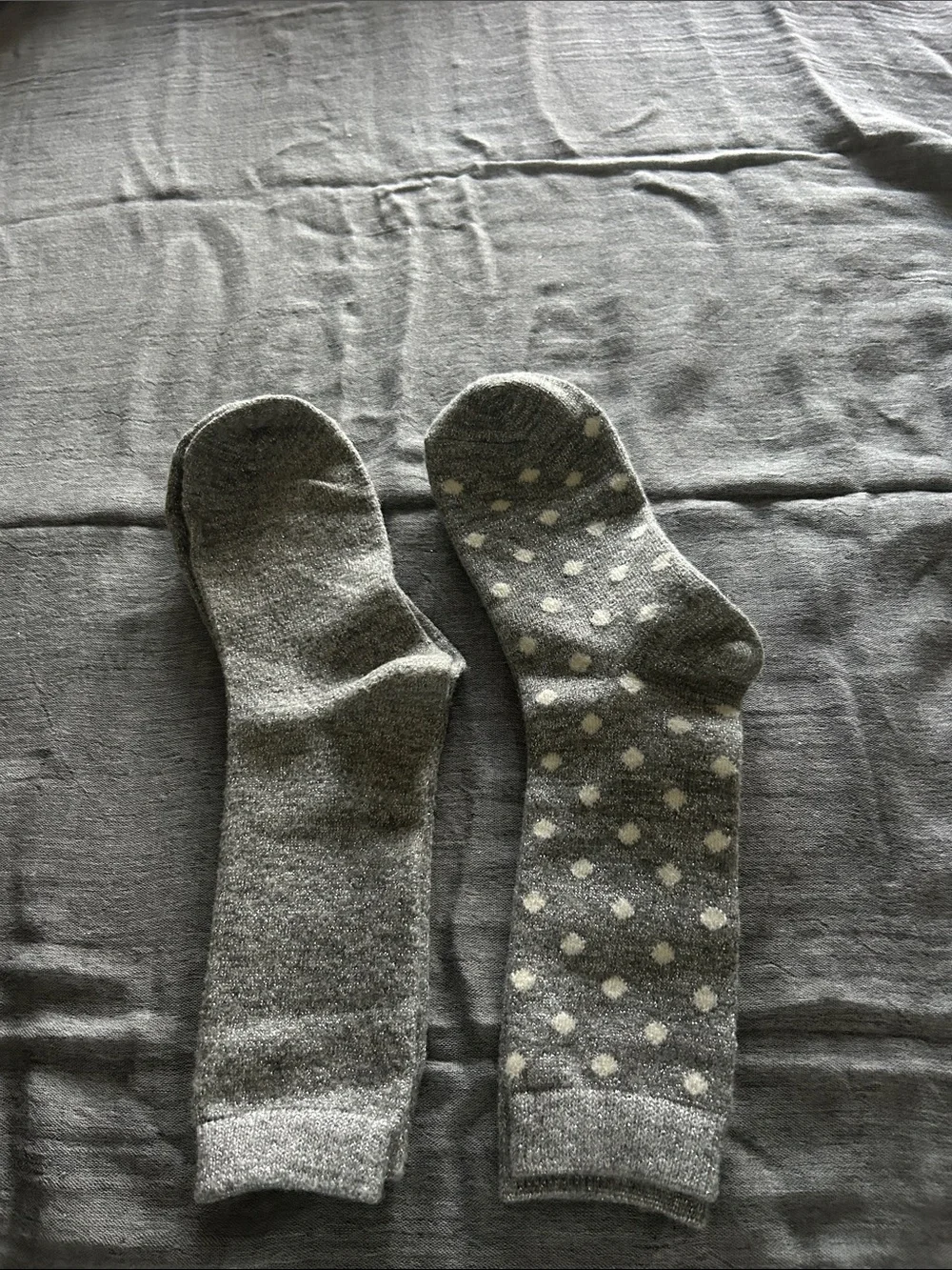 kate spade Gray Crew Socks – Solid and Polka Dot Pair